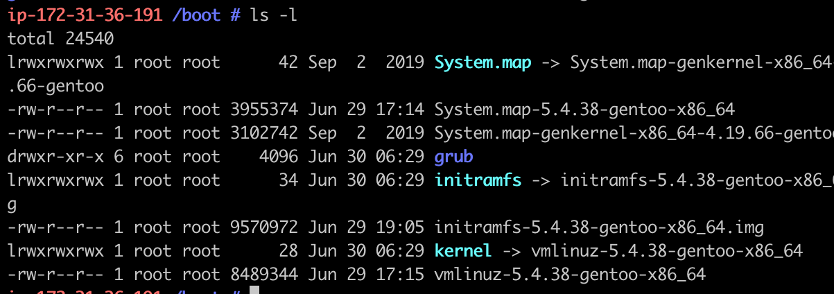 Update Kernel Amazon EC2- Change Kernel in symlink